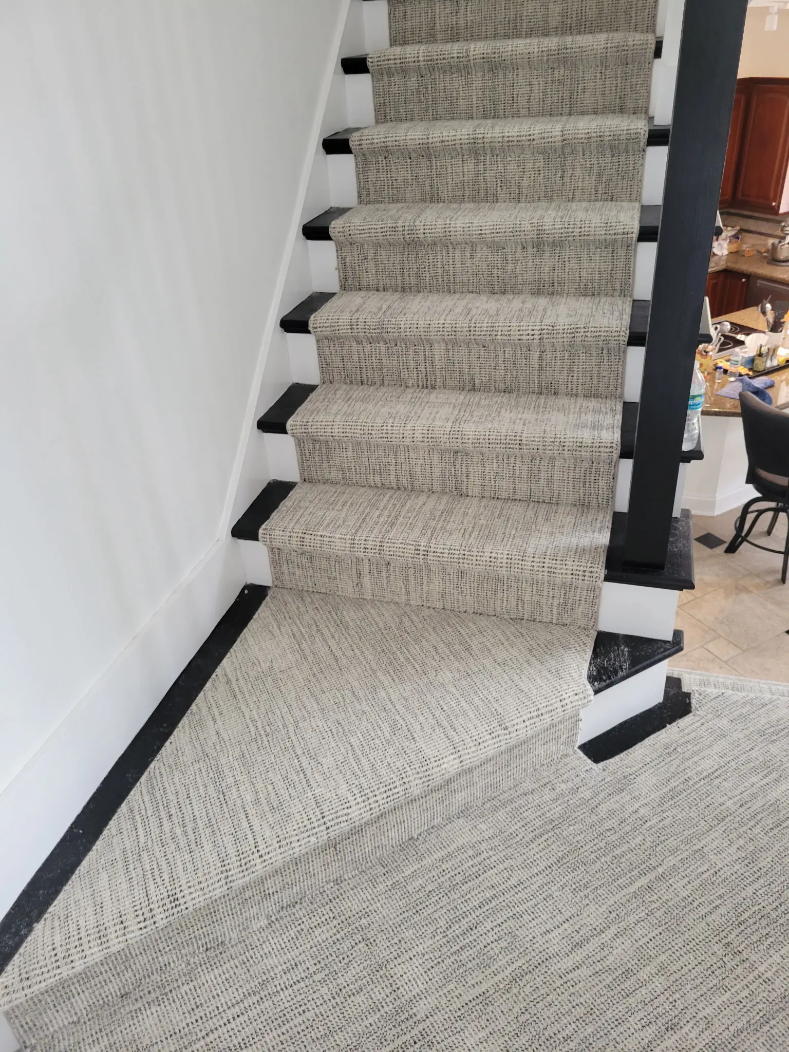 Custom Stair Runner Installation completed by Shullin Boodoo Carpet Inc.